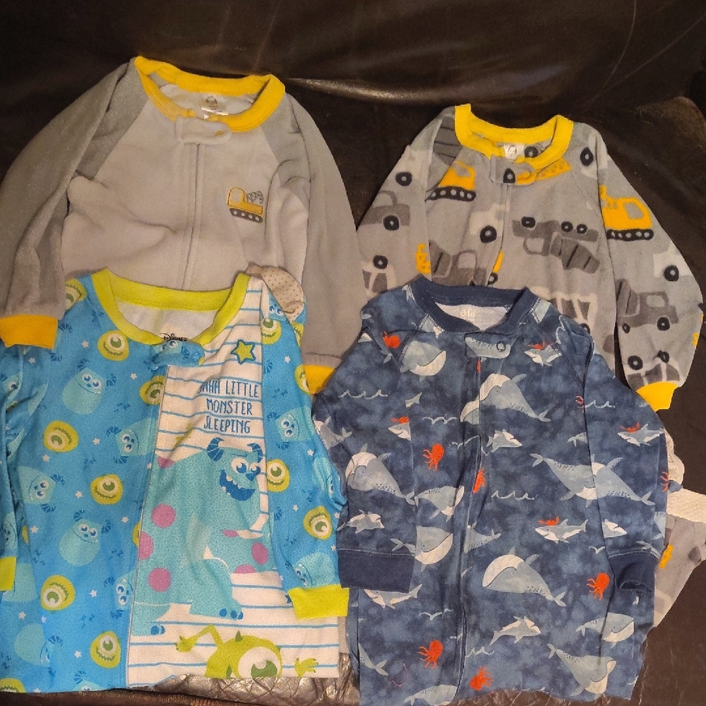 Gerber Kids One Pieces Footies - Gray, Blue, Yellow